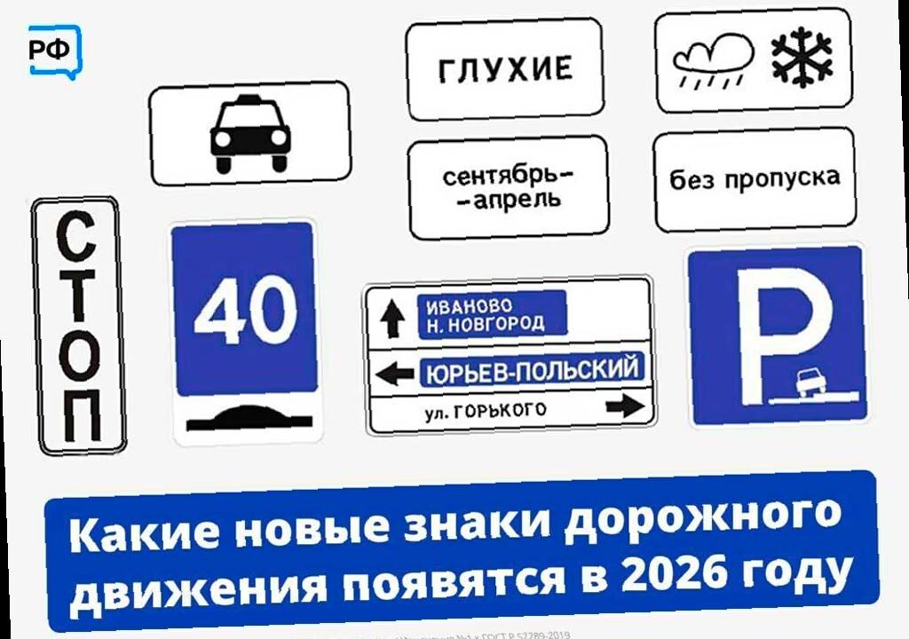 С 2026 года в России изменятся дорожные знаки и параметры парковок